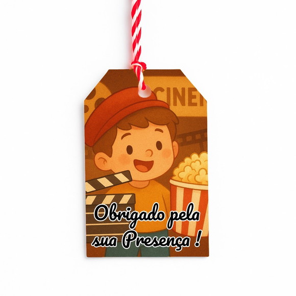 Tag de Agradecimento Personalizada 7x5 Cinema Antigo - Imagem 2
