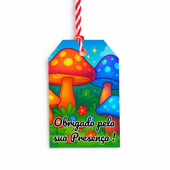 Tag de Agradecimento Personalizada 7x5 Cogumelos Mágicos - Imagem 5