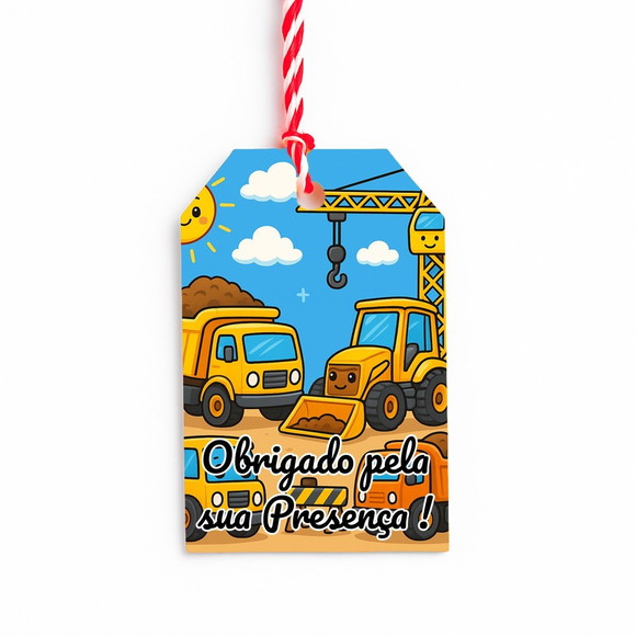 Tag de Agradecimento Personalizada 7x5 Construção Civil - Imagem 4