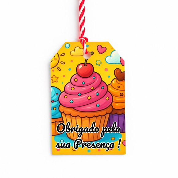 Tag de Agradecimento Personalizada 7x5 Cupcakes - Imagem 5