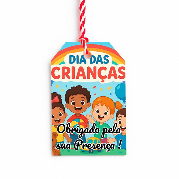 Tag de Agradecimento Personalizada 7x5 Dia das Crianças - Imagem 2