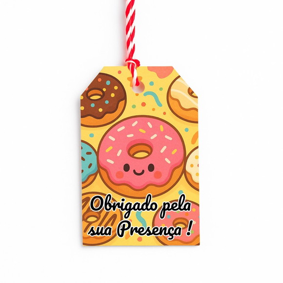 Tag de Agradecimento Personalizada 7x5 Donuts - Imagem 3