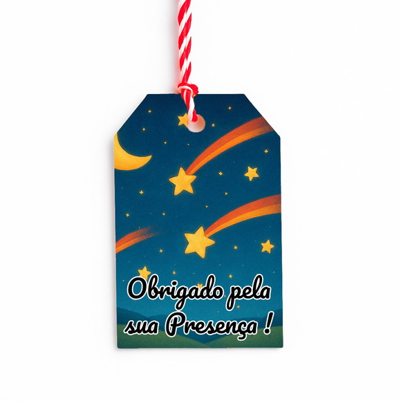 Tag de Agradecimento Personalizada 7x5 Estrelas Cadentes - Imagem 4