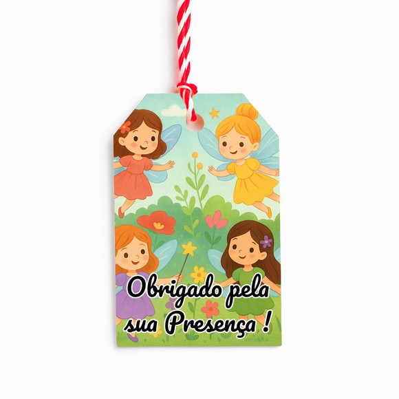 Tag de Agradecimento Personalizada 7x5 Fadas - Imagem 3