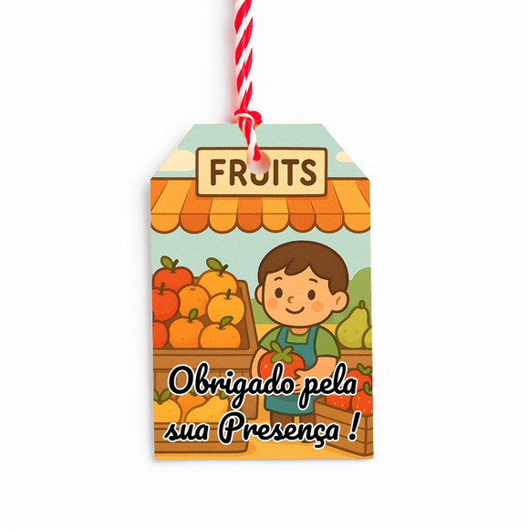Tag de Agradecimento Personalizada 7x5 Feira de Frutas - Imagem 5