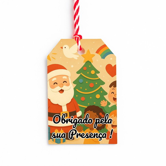 Tag de Agradecimento Personalizada 7x5 Feliz Natal