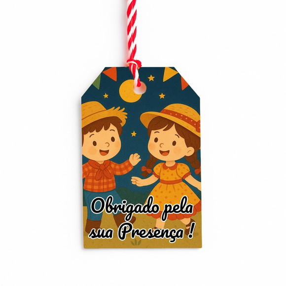 Tag de Agradecimento Personalizada 7x5 Festa Junina