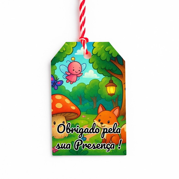 Tag de Agradecimento Personalizada 7x5 Floresta Encantada - Imagem 3