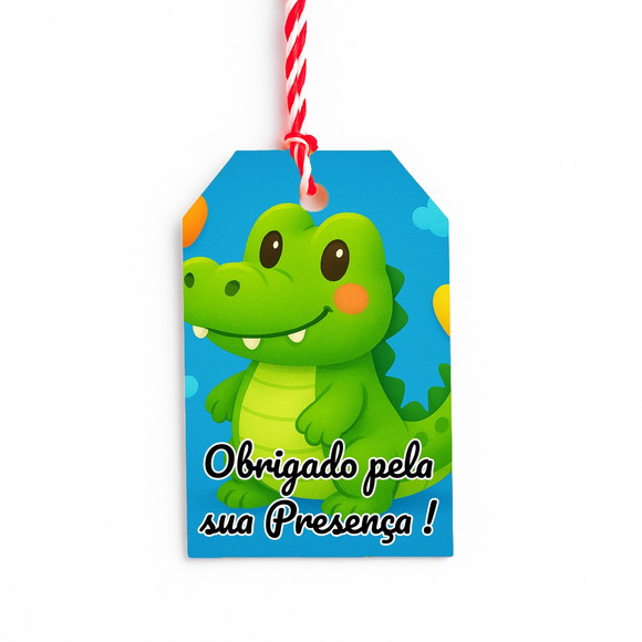 Tag de Agradecimento Personalizada 7x5 Jacaré Baby - Imagem 4