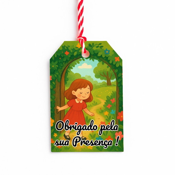 Tag de Agradecimento Personalizada 7x5 Jardim Secreto - Imagem 3
