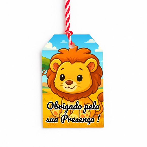 Tag de Agradecimento Personalizada 7x5 Leão Baby - Imagem 4