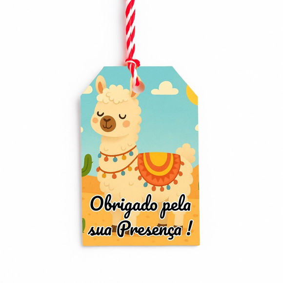 Tag de Agradecimento Personalizada 7x5 Lhama - Imagem 3