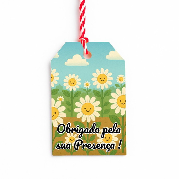 Tag de Agradecimento Personalizada 7x5 Margaridas