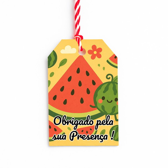 Tag de Agradecimento Personalizada 7x5 Melancia - Imagem 3