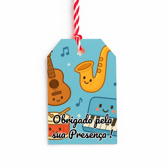 Tag de Agradecimento Personalizada 7x5 Músicas Instrumentos - Imagem 3