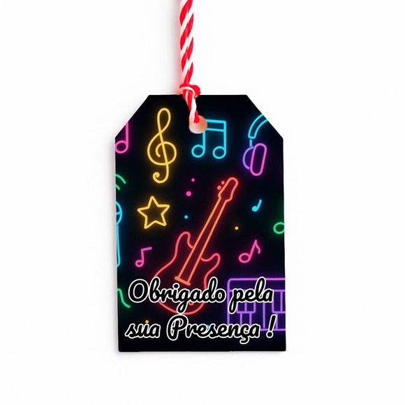 Tag de Agradecimento Personalizada 7x5 Neon Musical - Imagem 3