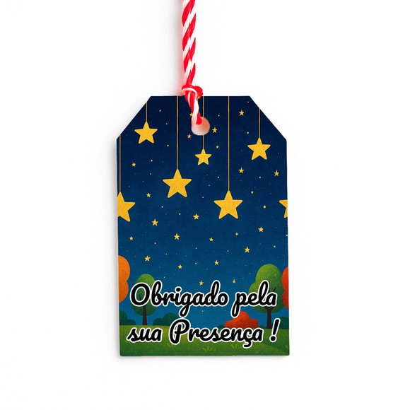 Tag de Agradecimento Personalizada 7x5 Noite das Estrelas - Imagem 4