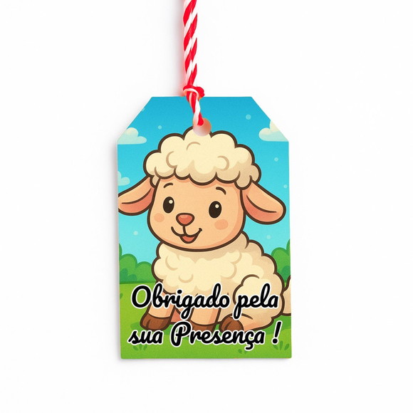 Tag de Agradecimento Personalizada 7x5 Ovelhinha - Imagem 5