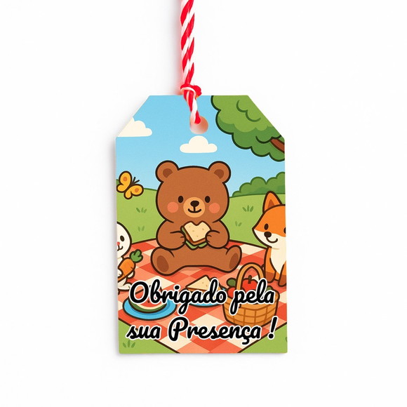 Tag de Agradecimento Personalizada 7x5 Picnic - Imagem 2