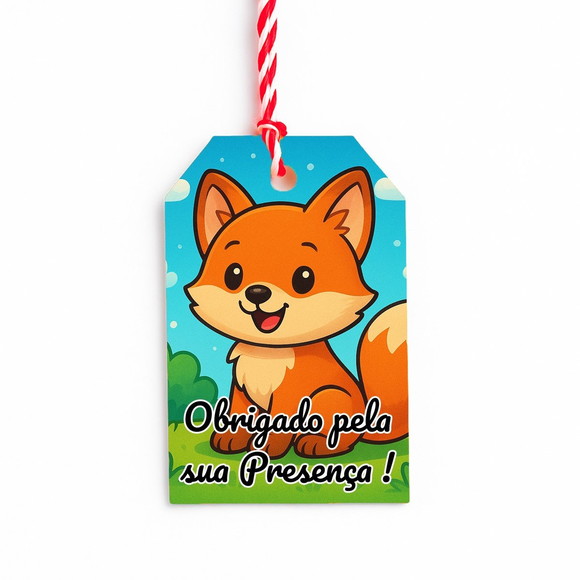 Tag de Agradecimento Personalizada 7x5 Raposinha
