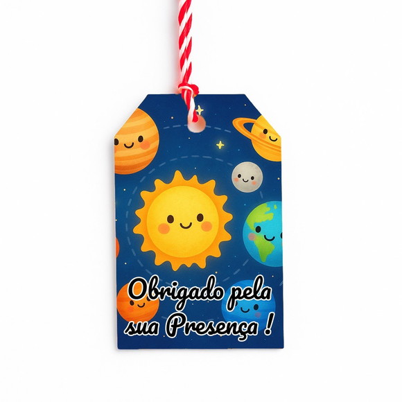 Tag de Agradecimento Personalizada 7x5 Sistema Solar - Imagem 4