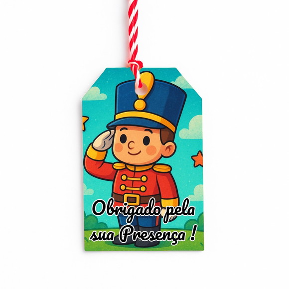 Tag de Agradecimento Personalizada 7x5 Soldadinho de Chumbo - Imagem 3