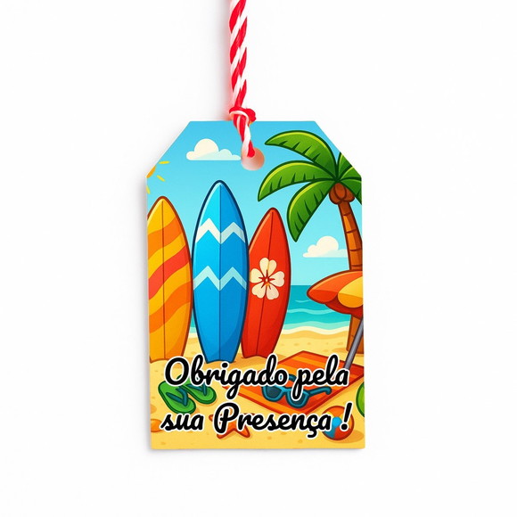 Tag de Agradecimento Personalizada 7x5 Surf - Imagem 3