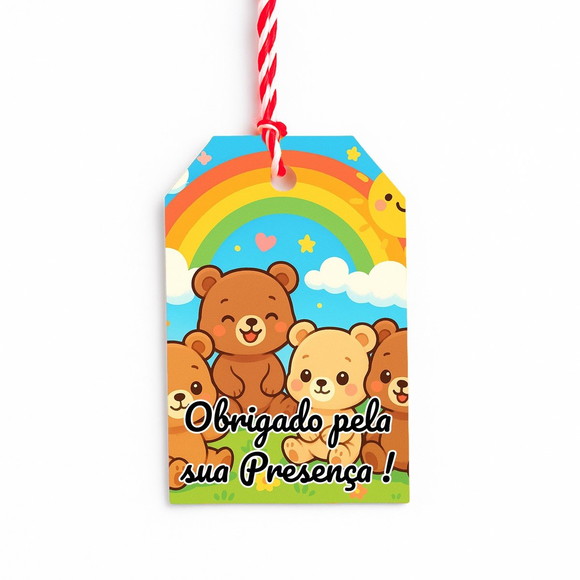 Tag de Agradecimento Personalizada 7x5 Ursinhos Baby - Imagem 5