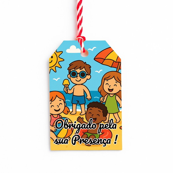 Tag de Agradecimento Personalizada 7x5 Verão Divertido - Imagem 2