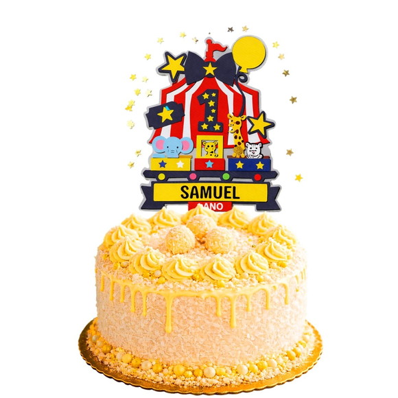 Topo de Bolo Premium Personalizado Circo - Imagem 2