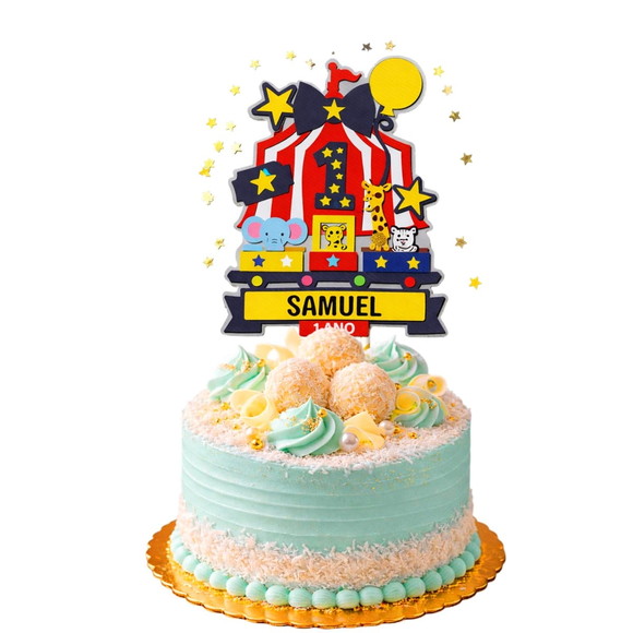 Topo de Bolo Premium Personalizado Circo - Imagem 3