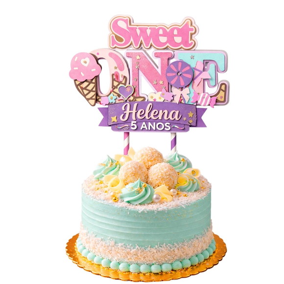 Topo de Bolo Premium Personalizado Doces - Imagem 3