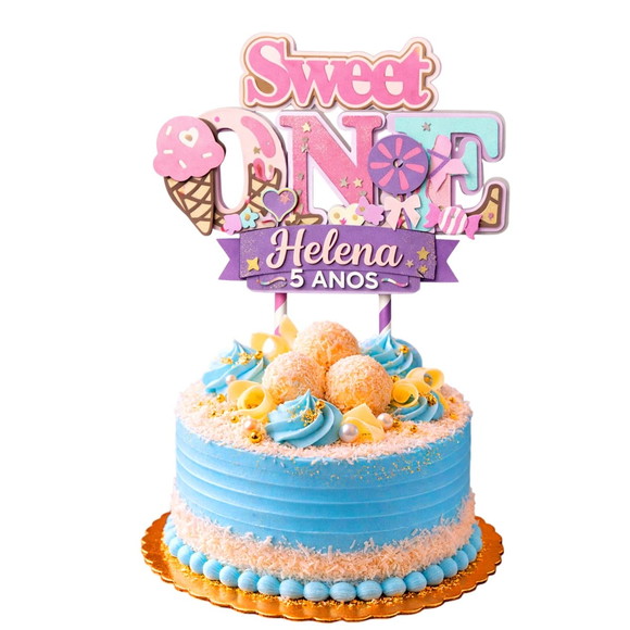 Topo de Bolo Premium Personalizado Doces - Imagem 5