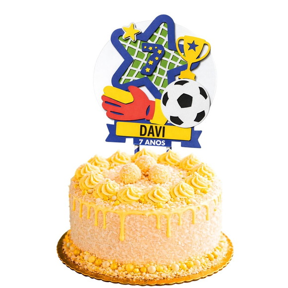 Topo de Bolo Premium Personalizado Futebol - Imagem 2