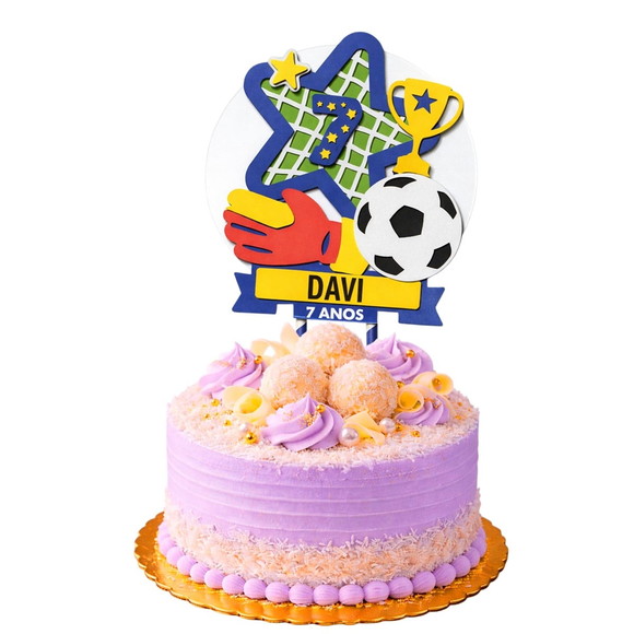 Topo de Bolo Premium Personalizado Futebol - Imagem 4