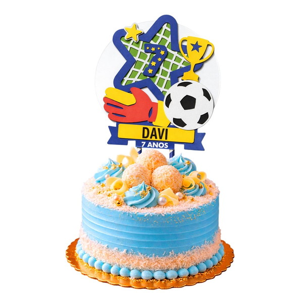 Topo de Bolo Premium Personalizado Futebol - Imagem 5
