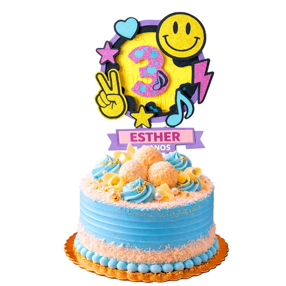 Topo de Bolo Premium Personalizado Rosto Sorridente - Imagem 5