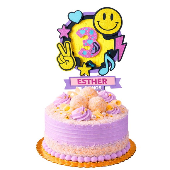 Topo de Bolo Premium Personalizado Rosto Sorridente - Imagem 4