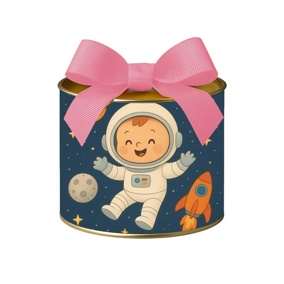 Tubo Lata Metalizada 7x10 Astronauta Baby - Imagem 3