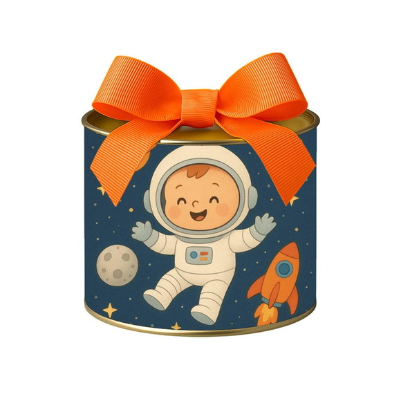 Tubo Lata Metalizada 7x10 Astronauta Baby - Imagem 2