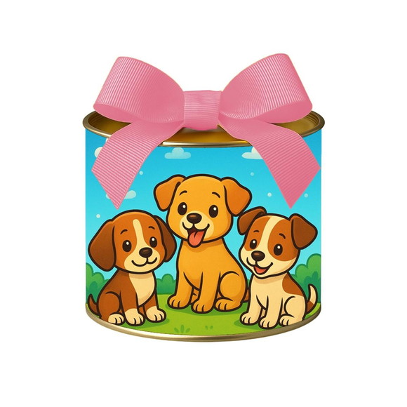 Tubo Lata Metalizada 7x10 Cachorrinhos - Imagem 3