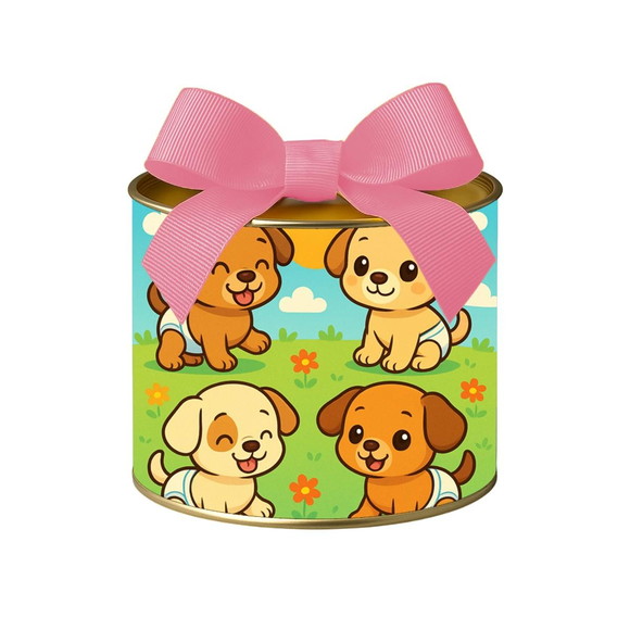 Tubo Lata Metalizada 7x10 Cachorrinhos Baby - Imagem 3