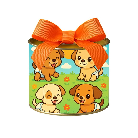 Tubo Lata Metalizada 7x10 Cachorrinhos Baby - Imagem 2