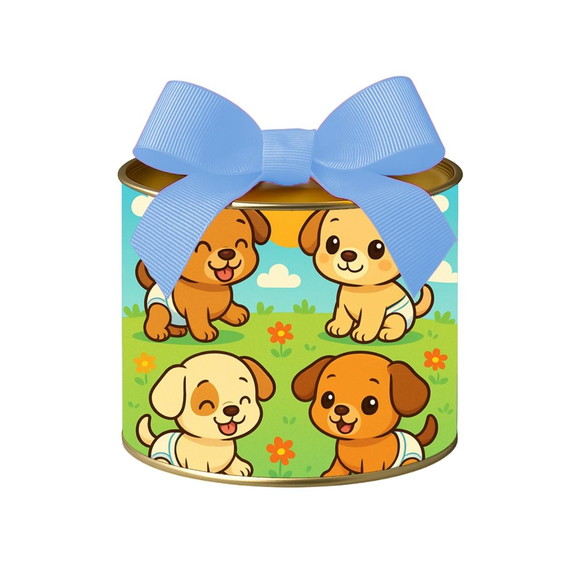 Tubo Lata Metalizada 7x10 Cachorrinhos Baby - Imagem 4