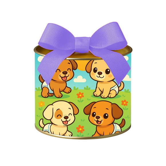 Tubo Lata Metalizada 7x10 Cachorrinhos Baby - Imagem 5
