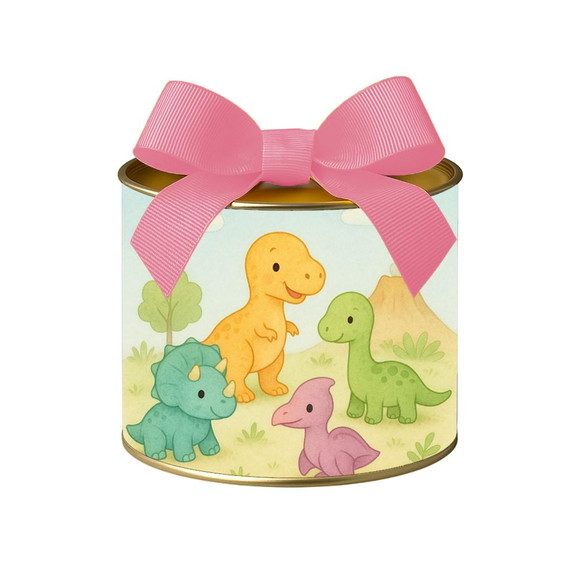 Tubo Lata Metalizada 7x10 Dinossauros Baby - Imagem 3