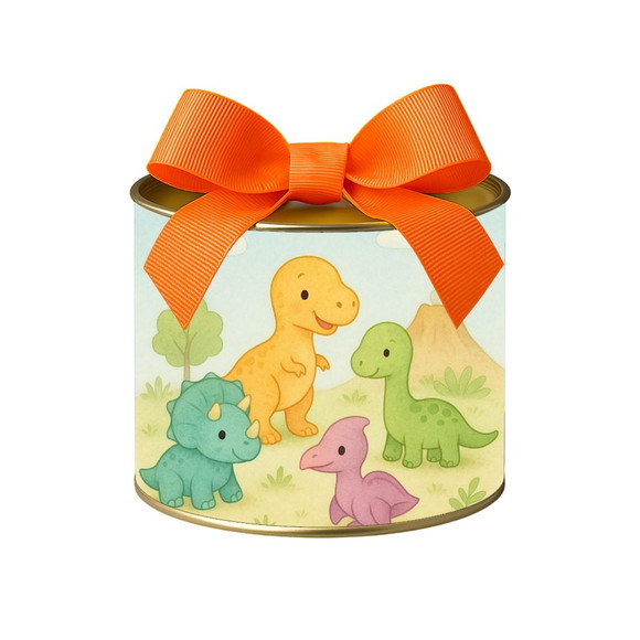 Tubo Lata Metalizada 7x10 Dinossauros Baby - Imagem 2