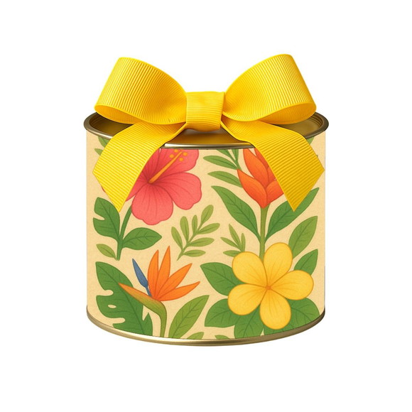 Tubo Lata Metalizada 7x10 Flores Tropicais