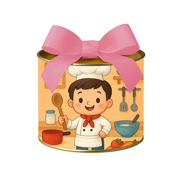 Tubo Lata Metalizada 7x10 Mini Chefe Menino - Imagem 3