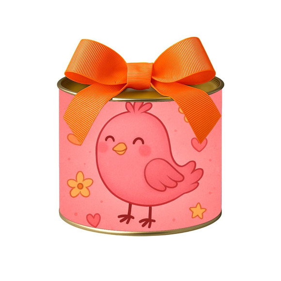 Tubo Lata Metalizada 7x10 Passarinho Rosa - Imagem 2
